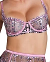 Fleur Du Mal Gabrielle Embroidered Balconette Bra In Bisou