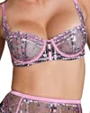 Fleur Du Mal Gabrielle Embroidered Balconette Bra In Bisou