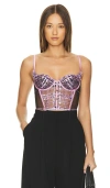 Fleur Du Mal Gabrielle Longline Bustier In Pink