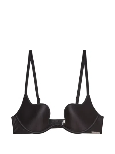 Fleur Du Mal Gloss Wireless Push-up Bra In Black