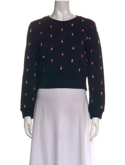 Pre-owned Fleur Du Mal Graphic Print Crew Neck Sweatshirt In Black