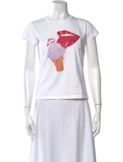 Pre-owned Fleur Du Mal Graphic Print Crew Neck T-shirt In Red/white