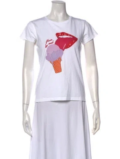Pre-owned Fleur Du Mal Graphic Print Crew Neck T-shirt In White