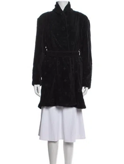 Pre-owned Fleur Du Mal Graphic Print Robe In Black