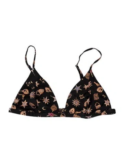 Pre-owned Fleur Du Mal Graphic Print Top In Black