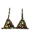 Fleur Du Mal Graphic-print Triangle Bikini Top In Black