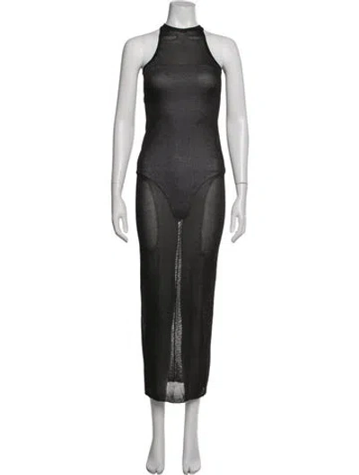 Pre-owned Fleur Du Mal Halterneck Long Dress W/ Tags In Grey