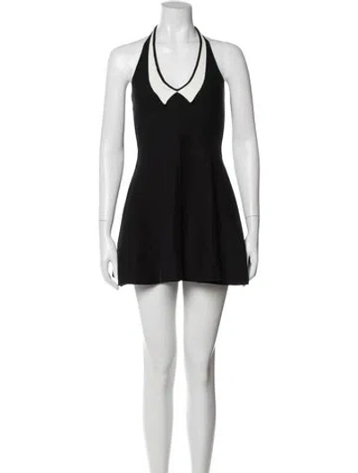 Pre-owned Fleur Du Mal Halterneck Mini Dress In Black