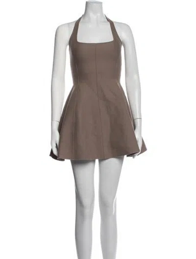 Pre-owned Fleur Du Mal Halterneck Mini Dress In Brown