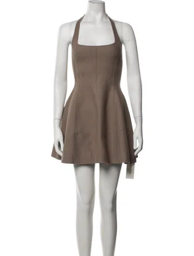 Pre-owned Fleur Du Mal Halterneck Mini Dress In Neutrals