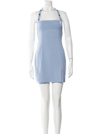 Pre-owned Fleur Du Mal Halterneck Mini Dress W/ Tags In Blue