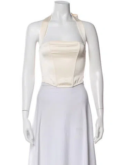 Pre-owned Fleur Du Mal Halterneck Sleeveless Top In Gray