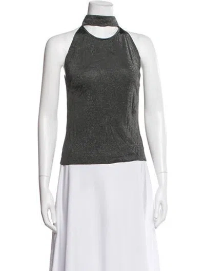 Pre-owned Fleur Du Mal Halterneck Sleeveless Top In Gray