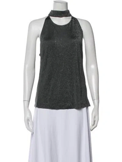 Pre-owned Fleur Du Mal Halterneck Sleeveless Top In Grey/silver