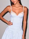 Fleur Du Mal Hampton Poplin Bustier In Blue