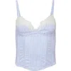 Fleur Du Mal Hampton Poplin Bustier In Blue
