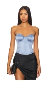 Fleur Du Mal Hamptons Bustier In 牛仔蓝