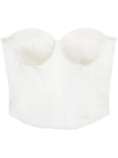 Fleur Du Mal Hamptons Bustier Top In Ivory