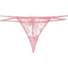 Fleur Du Mal Harper Embroidery V-string In Pink