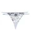 Fleur Du Mal Harper Embroidery G-string In Blue