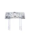 Fleur Du Mal Harper Embroidery Garter Belt In Crystal Blue