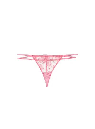 Fleur Du Mal Harper Embroidery V-string In Animal Print