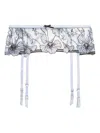 Fleur Du Mal Harper Embroidery Garter Belt In Blue