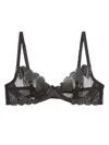Fleur Du Mal Heart-embroidered Bra In Black