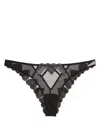 Fleur Du Mal Heart Embroidery Briefs In Black