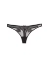 Fleur Du Mal Heart Embroidery Thong In Black