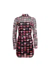 Fleur Du Mal Heartbreaker Ruched Mini Dress In Heartbreaker Print