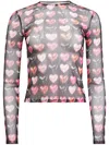 Fleur Du Mal Heartbreaker Long Sleeve Top In Black