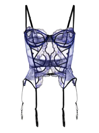 Fleur Du Mal Hendrix Panelled Bodysuit In Blue