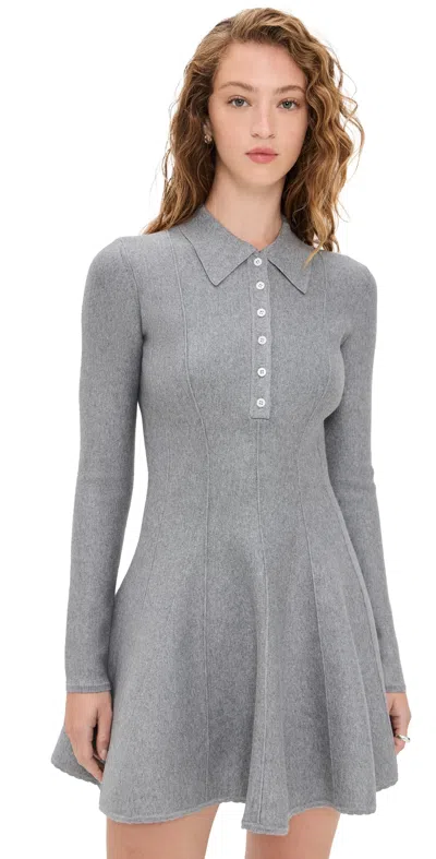 Fleur Du Mal Henley Flared Corset Dress Medium Heather Grey In Gray