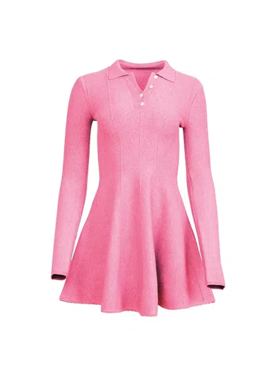 Fleur Du Mal Henley Flared Corset Dress In Pink