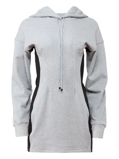 Fleur Du Mal Hooded Corset Dress In Gray