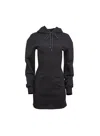 Fleur Du Mal Terry Hooded Dress In Black