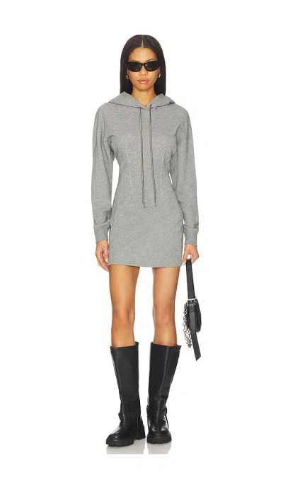 Fleur Du Mal Hoodie Corset Dress In Gray