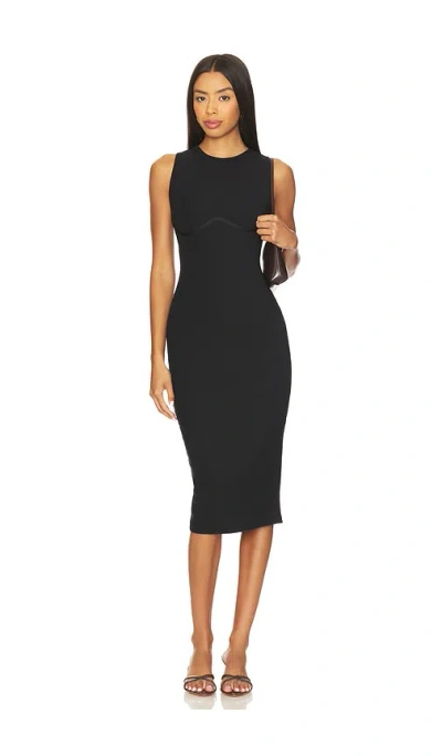 Fleur Du Mal Hourglass Rib Dress In Black