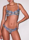 Fleur Du Mal Hydrangea Embroidered Balconette Bra In Blue