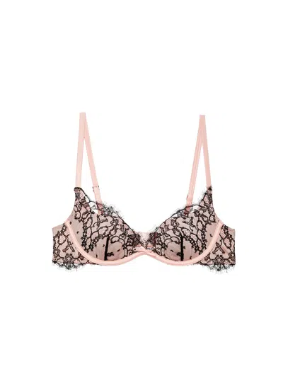 Fleur Du Mal Iris Lace Demi Bra In Bleached Apricot