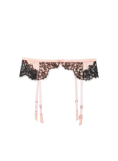 Fleur Du Mal Iris Lace Garter Belt In Bleached Apricot