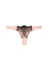 Shop Fleur Du Mal Iris Lace Thong In Bleached Apricot