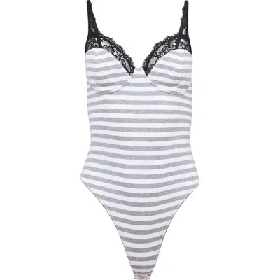 Fleur Du Mal Ivy Lace Bodysuit In White