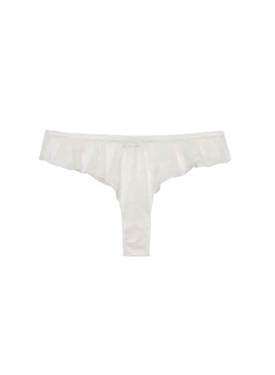 Fleur Du Mal Jasmine Lace Flutter Panty In White