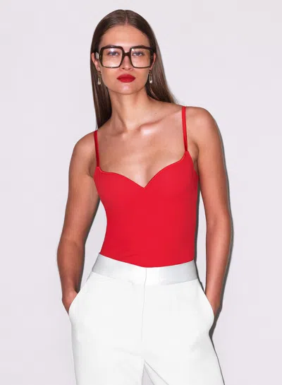 Fleur Du Mal Jersey Built-in Bra Cami In Rouge