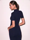 Fleur Du Mal Jersey Mock Neck Dress In Night Sky