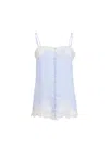 Fleur Du Mal Lace-trimmed Button-front Slip In Cloud