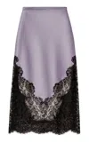Fleur Du Mal Juliet Lace And Silk Skirt Lavender Smoke In Purple