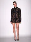 Fleur Du Mal Juliet Lace Button Down In Black